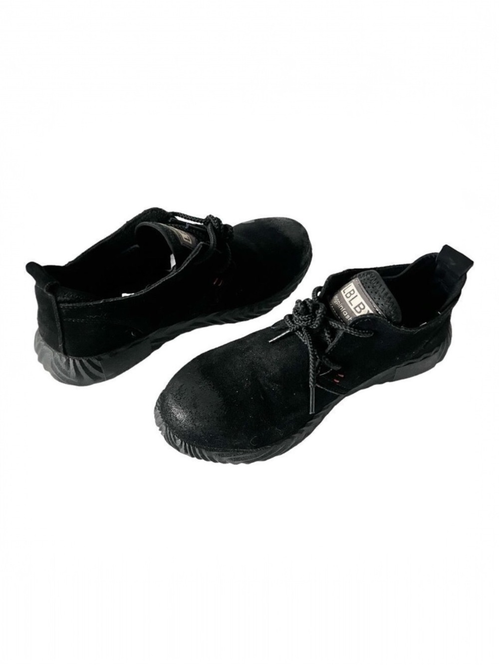 Jingpin LBLBX Men's Black Leather Steel Toe Safety Work Shoes Size 9